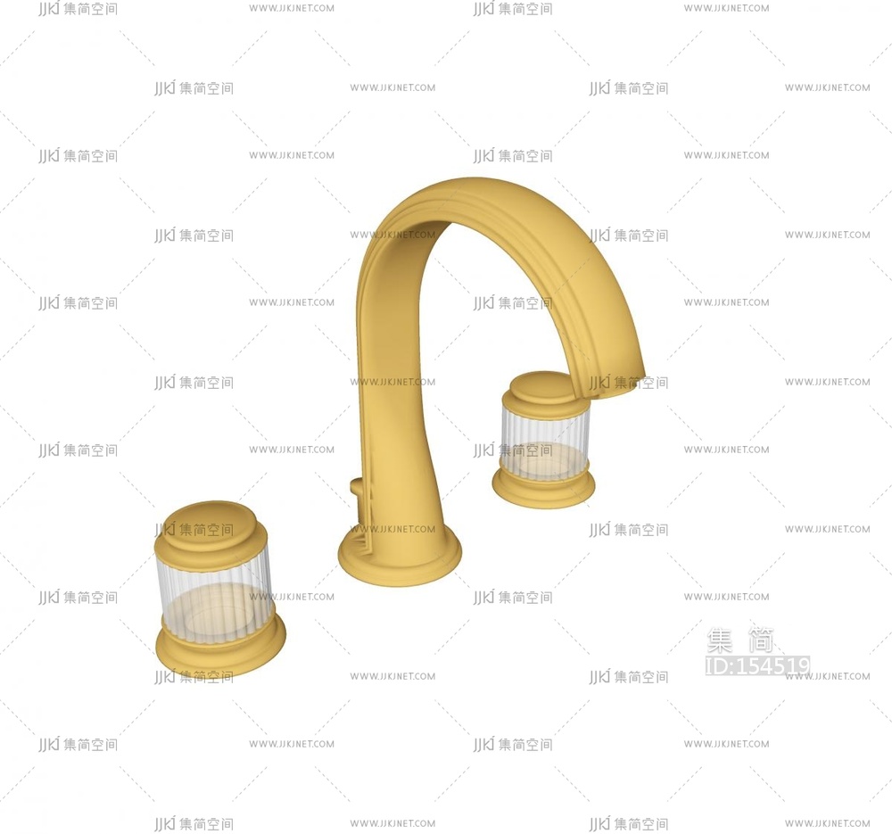 欧式法式金色水龙头SU模型