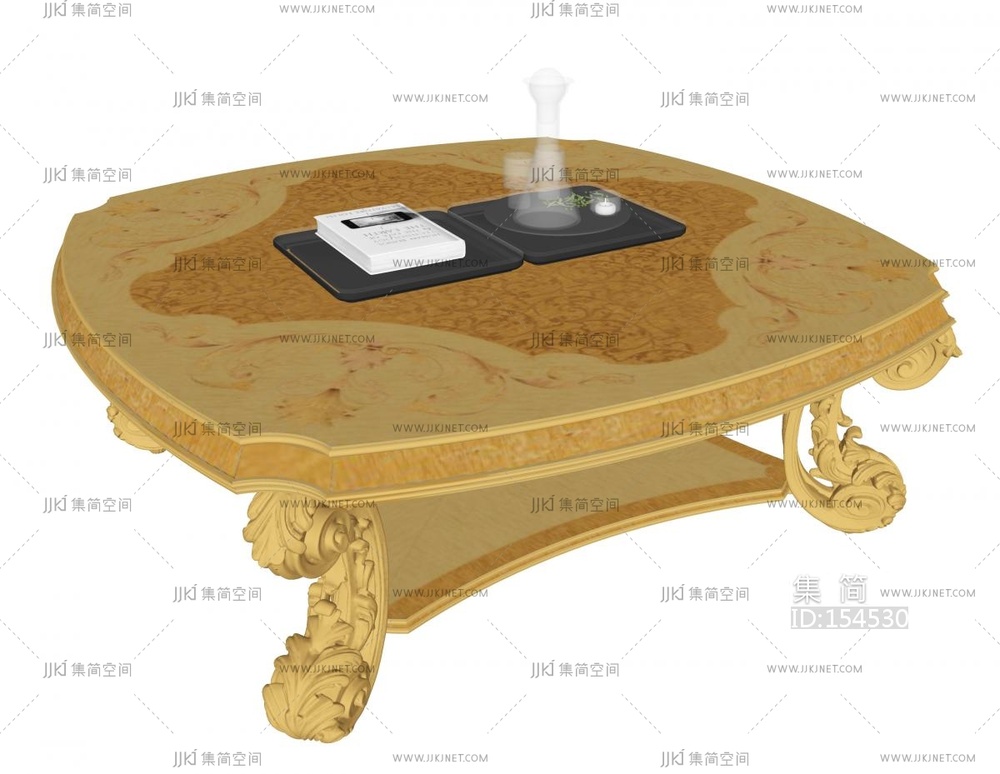 古典欧式法式茶几托盘茶盘放行茶几SU模型