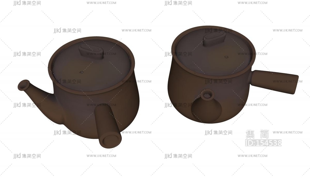 棕色砂锅器皿 su草图模型