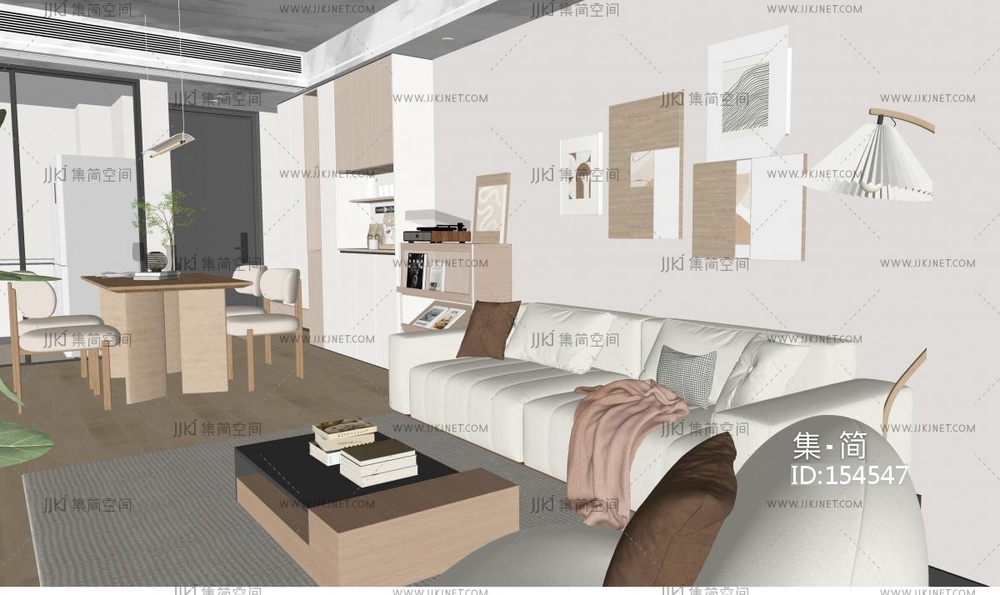 现代客餐厅su模型