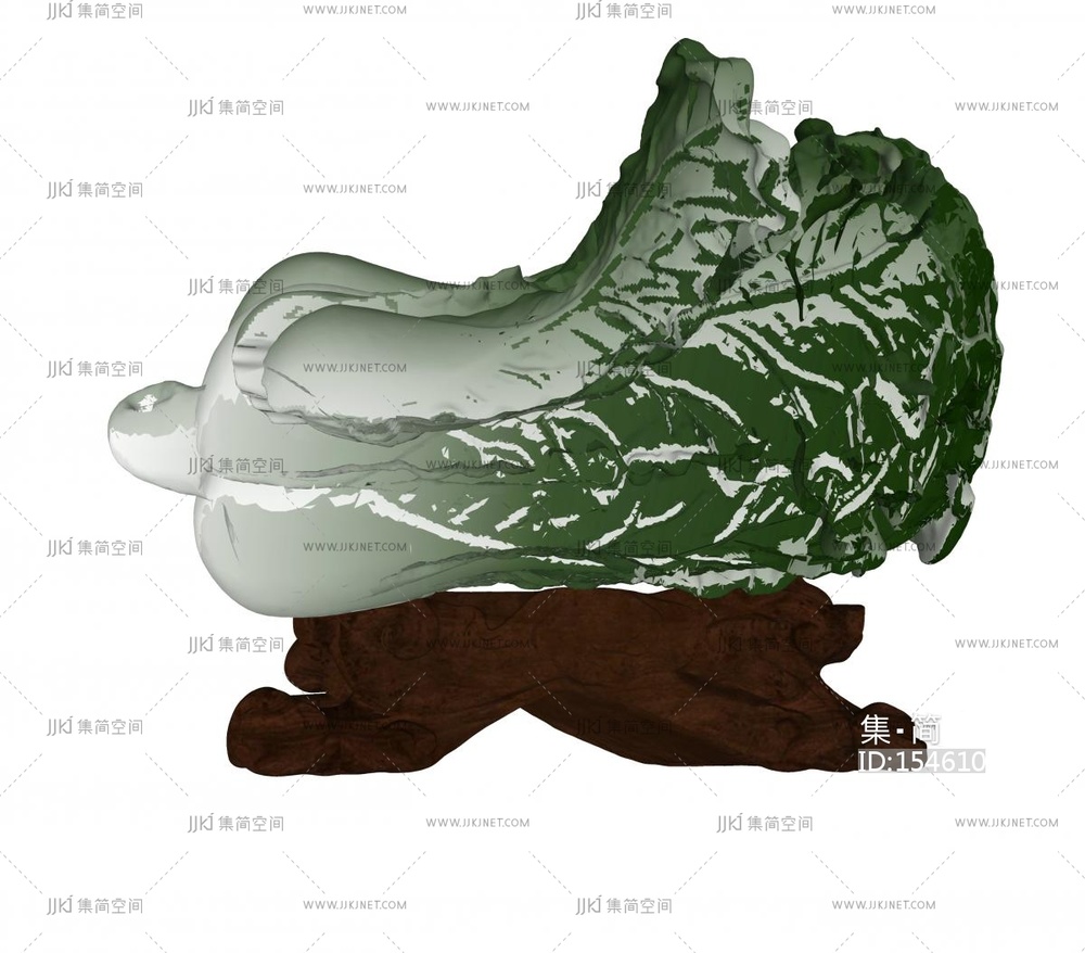 传统中式玉白菜摆设中式摆件su模型