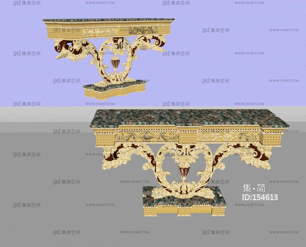 法式古典雕花 端景台台su模型