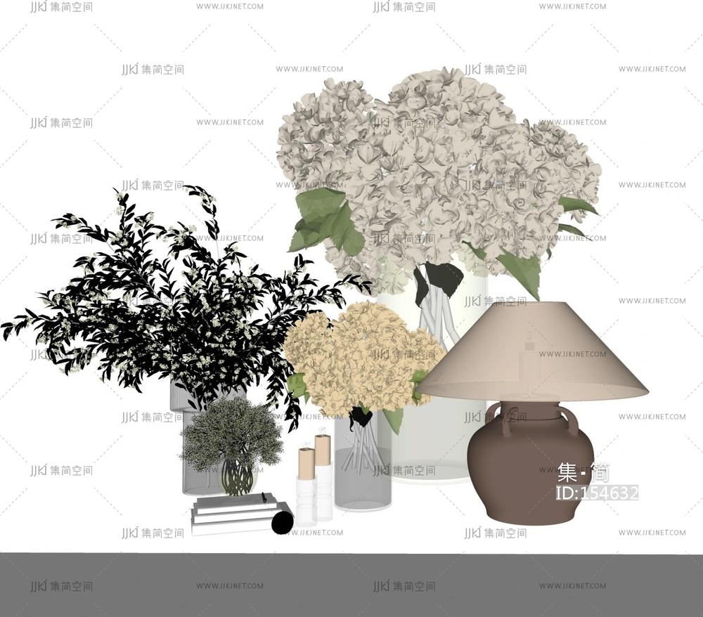 意式轻奢花艺_其他摆件su模型