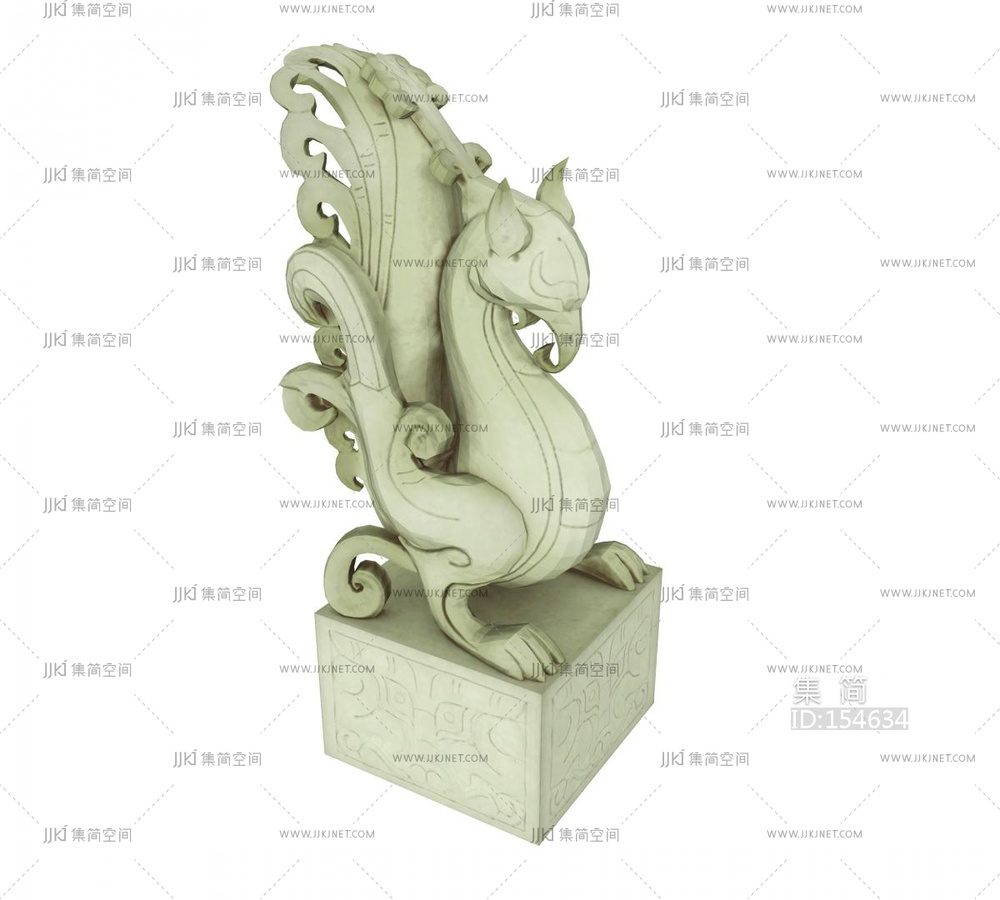 中式帝王玉玺_帝王玉印_印章_陈设饰品摆件su模型