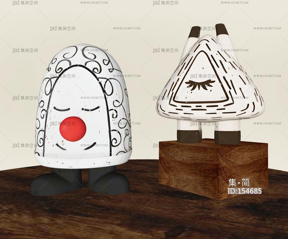 现代雕塑摆件_现代雕塑摆件_孟菲斯雕塑摆件SU模型