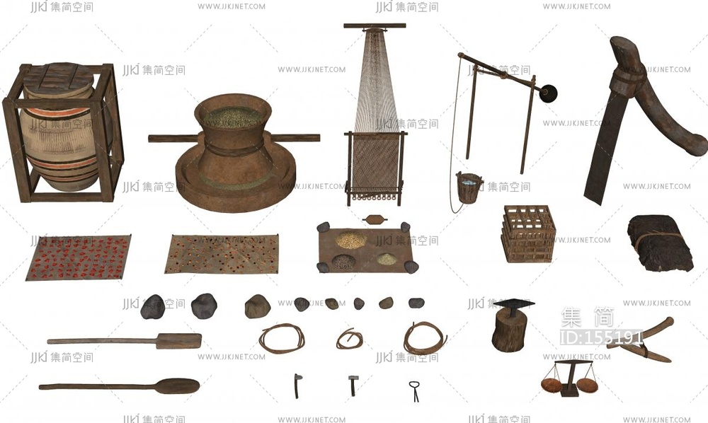 复古影视_古埃及农具SU模型