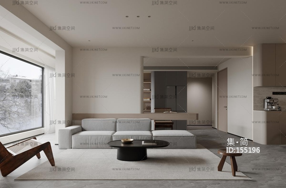 现代家居客厅3D模型