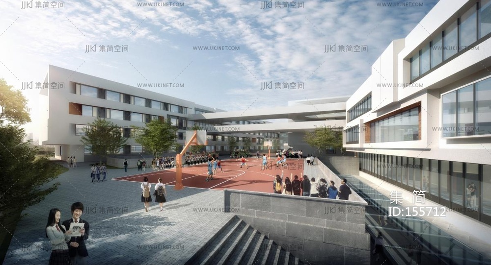 小学模型-现代风格 su草图模型 
