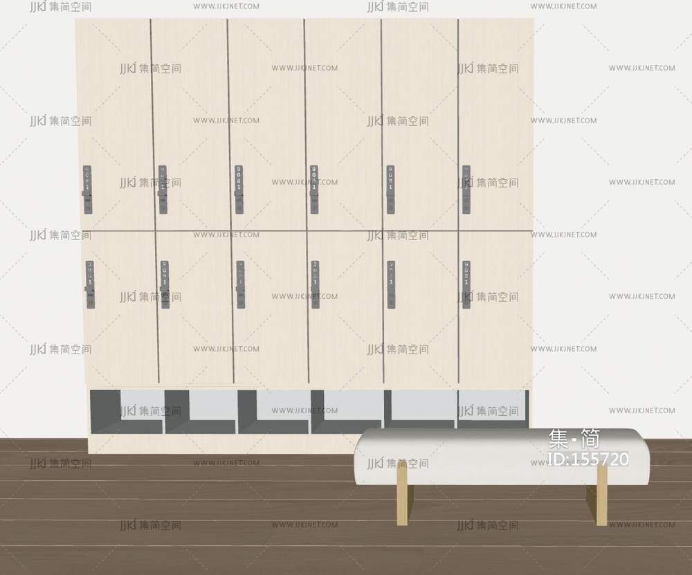 现代浴室储物柜更衣柜SU模型