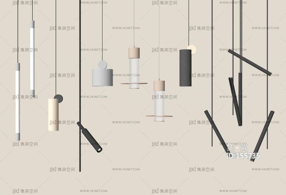 现代床头吊灯SU模型