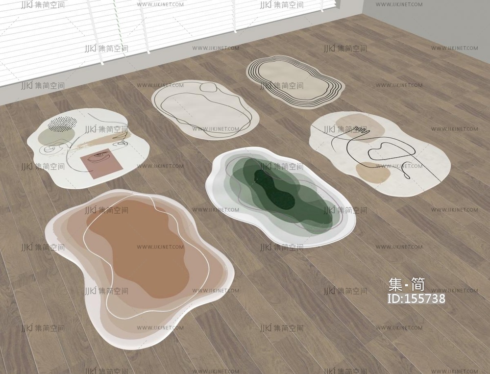 现代异形地毯SU模型
