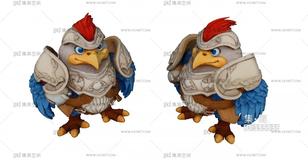 公鸡战士雕塑 su草图模型