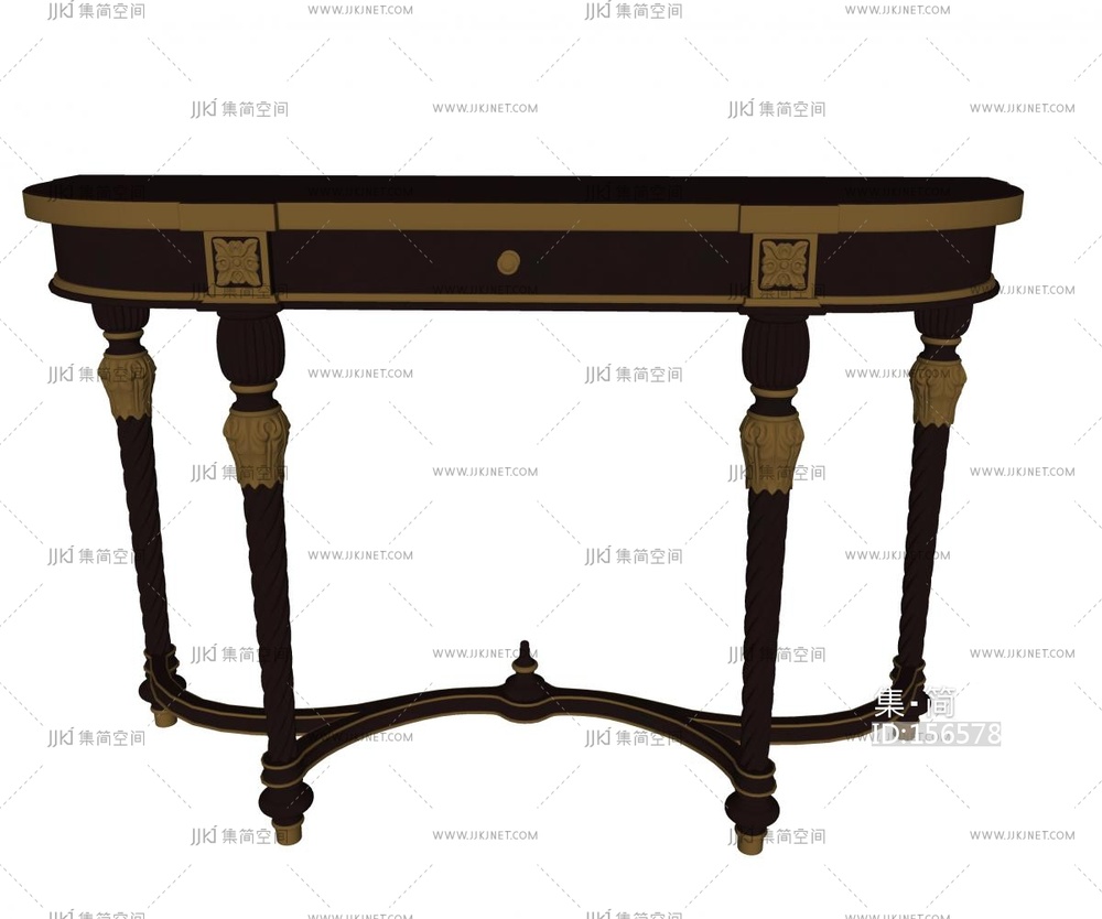 欧式古典玄关柜美式玄关柜SU模型