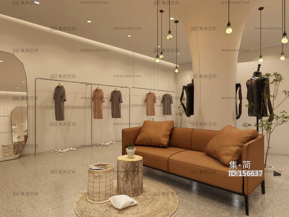 男装店，服装店3d模型