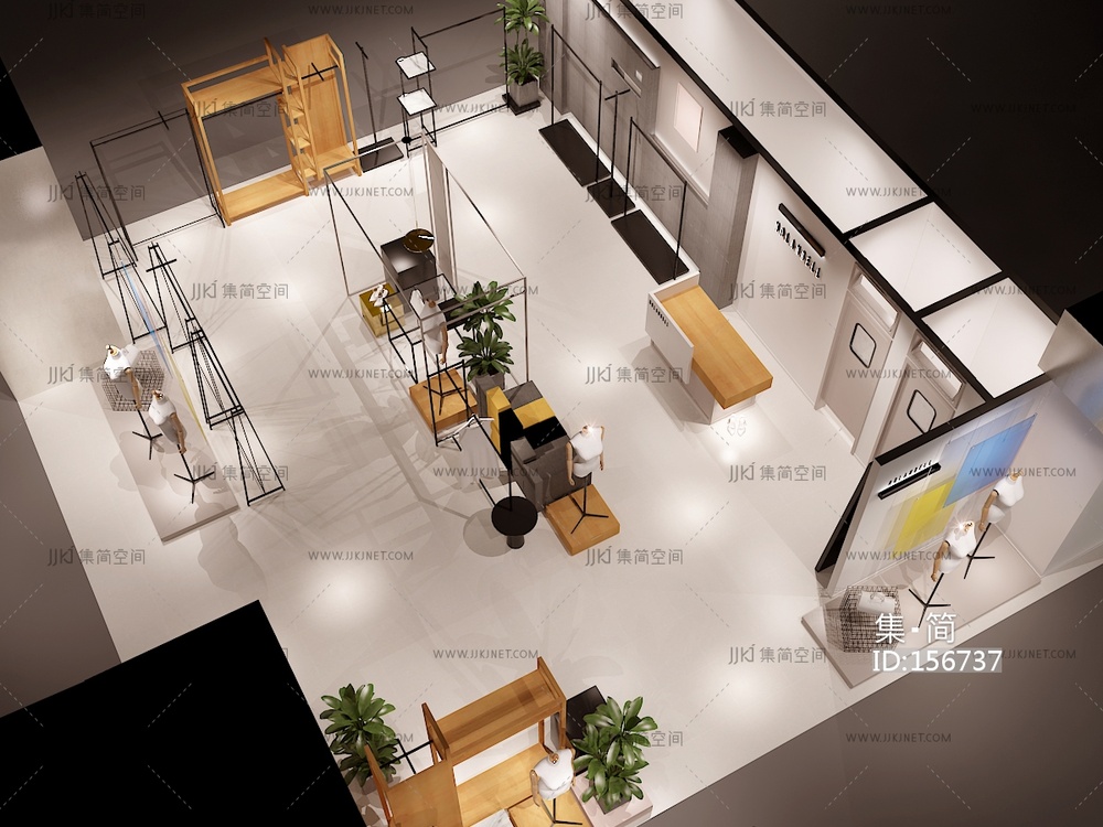 现代服装店商场中岛店 3d模型 (1)