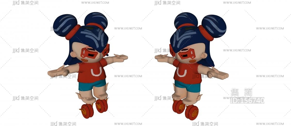 哪吒小摆件雕塑 su草图模型