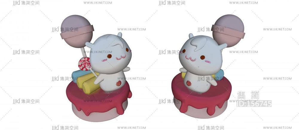 棒棒糖小蛋糕摆件 su草图模型