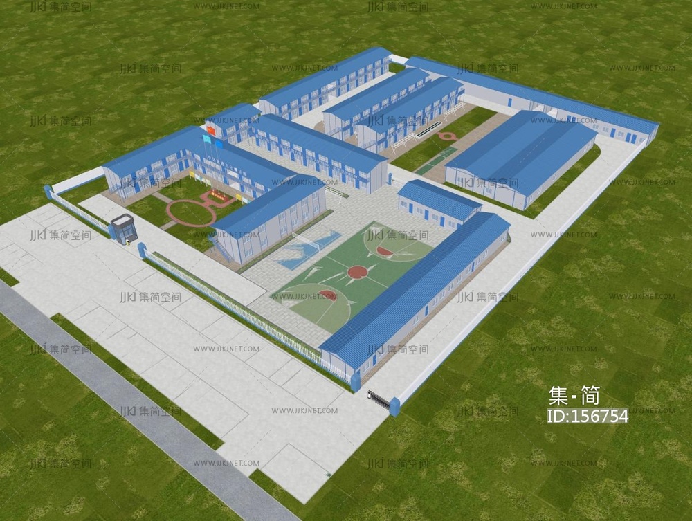 现代活动板房_施工板房_施工宿舍_施工用房SU模型