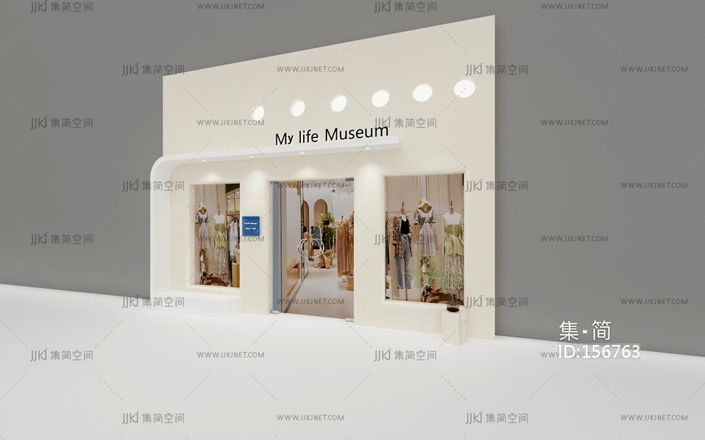 侘寂服装店门头门面3D模型