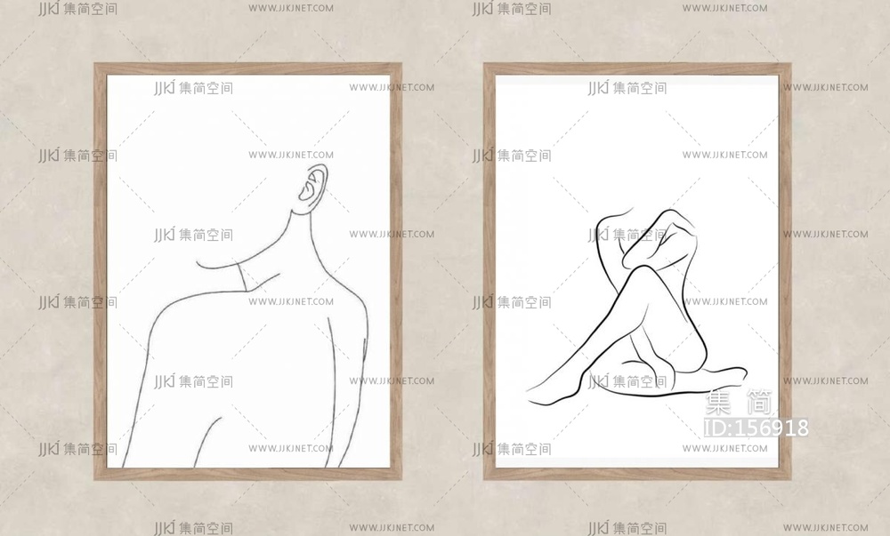 现代装饰画组合 su草图模型