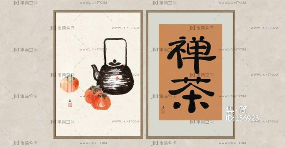 现代装饰挂画 su草图模型