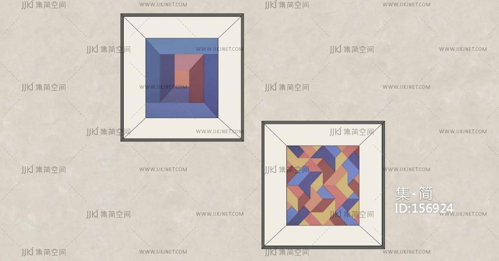 现代装饰挂画 su草图模型