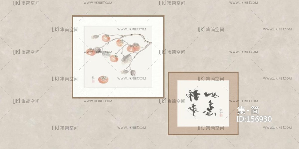 现代装饰挂画组合 su草图模型