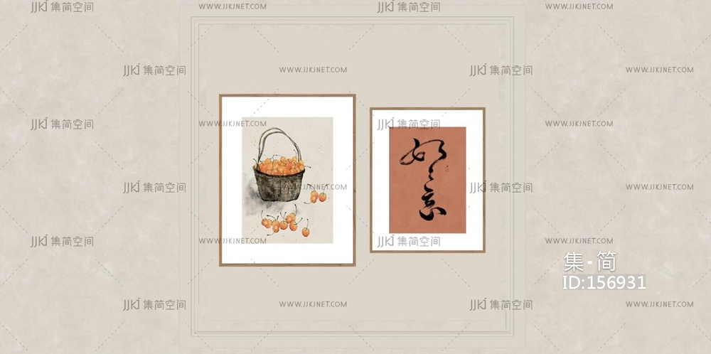 现代装饰画组合 su草图模型
