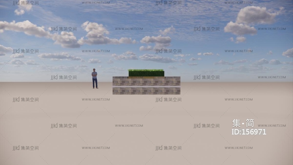 花池 su草图模型