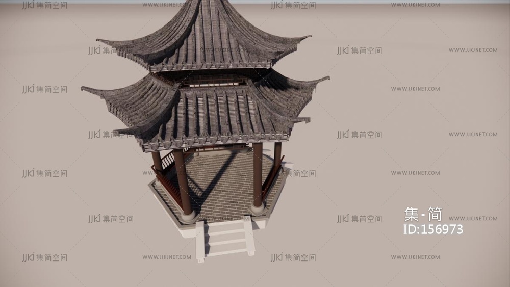 02凉亭 su草图模型