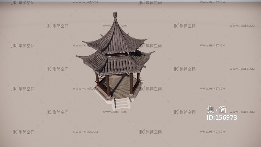 02凉亭 su草图模型