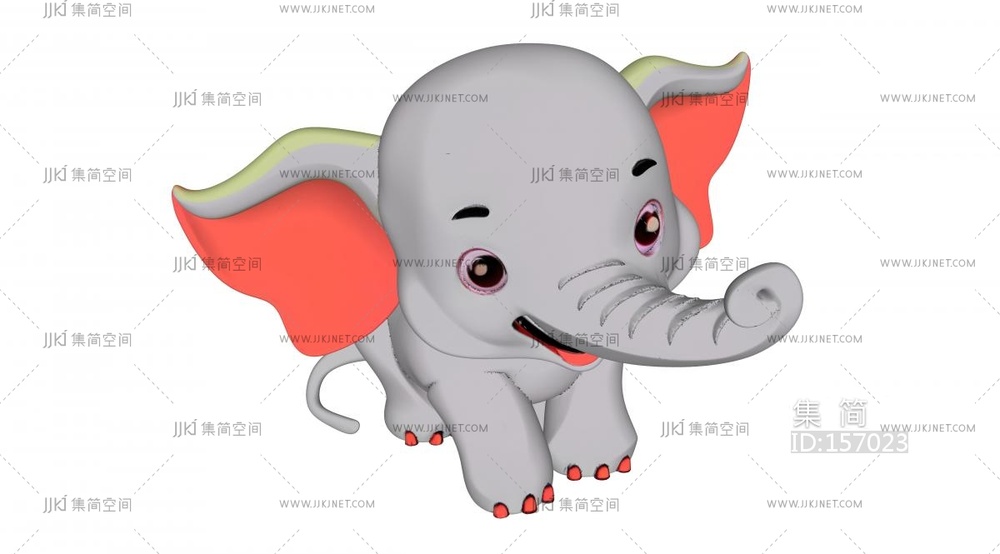 卡通小象动物摆件