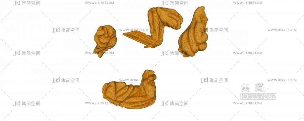 油炸鸡翅鸡腿组合