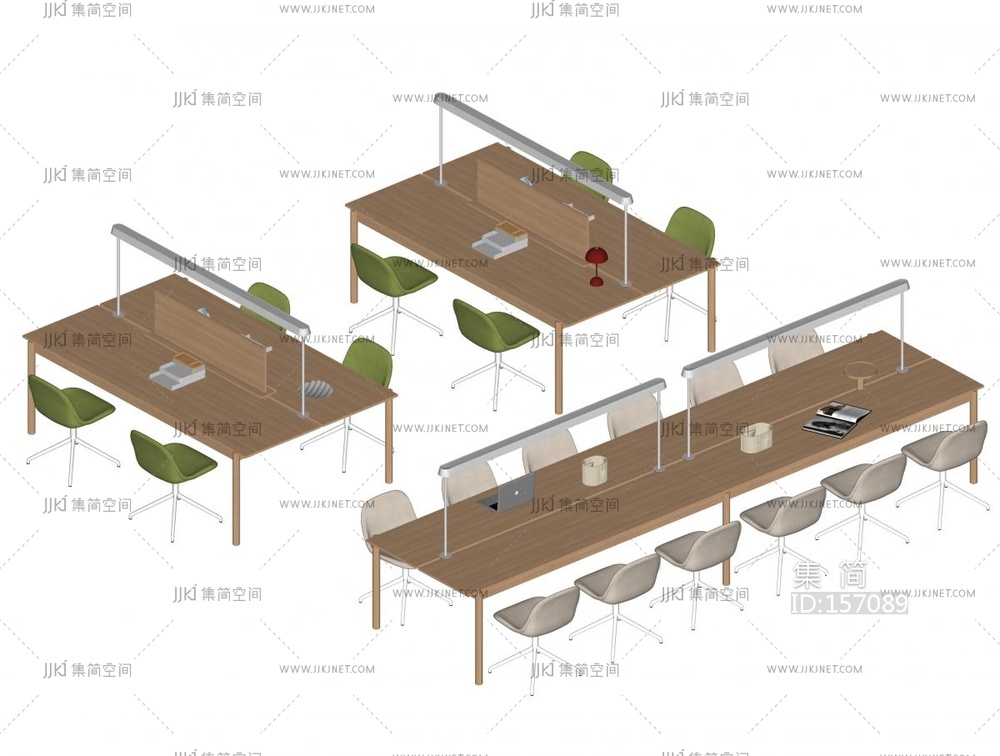 现代简约书桌椅 SU模型