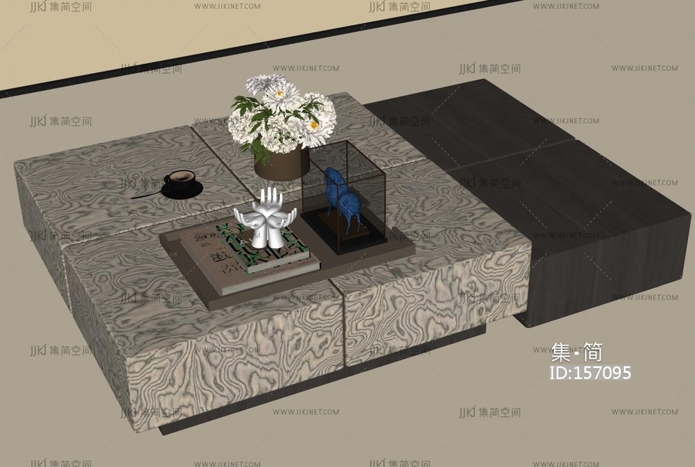 现代意式茶几 SU模型