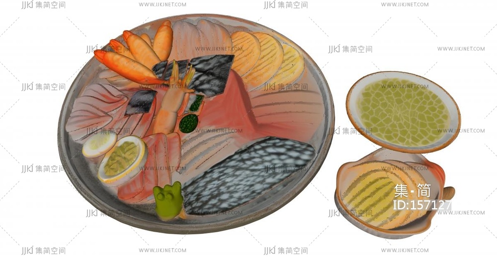 海鲜生鱼片拼盘组合菜品