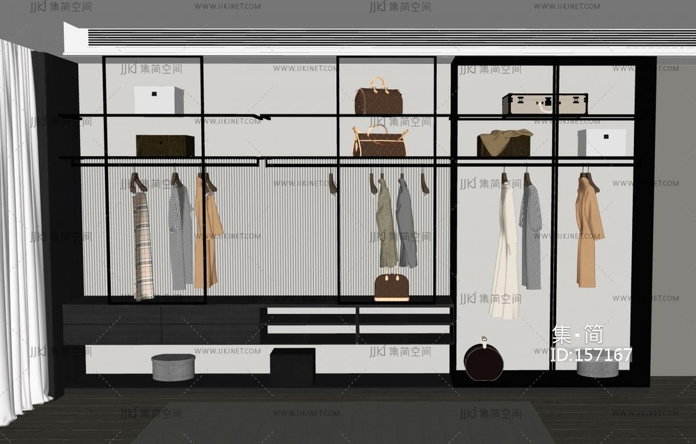 现代衣柜_SU模型