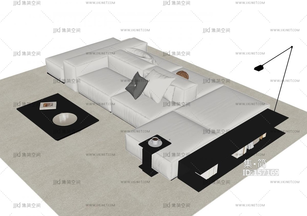 现代沙发组合 SU模型