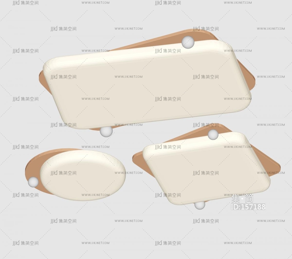 现代吸顶灯 现代极简灯具组合SU模型