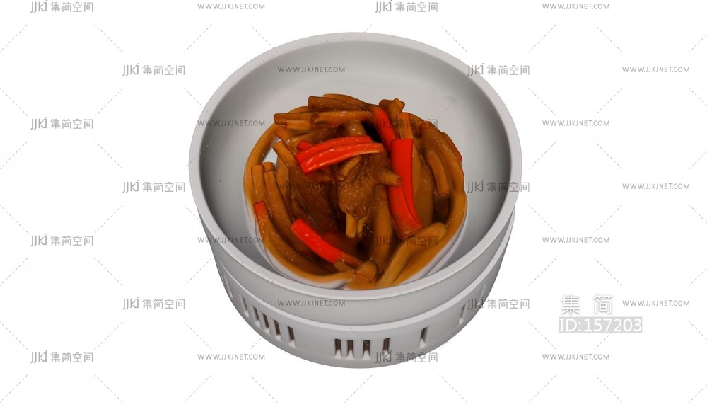 一盆红烧茄子条 su草图模型