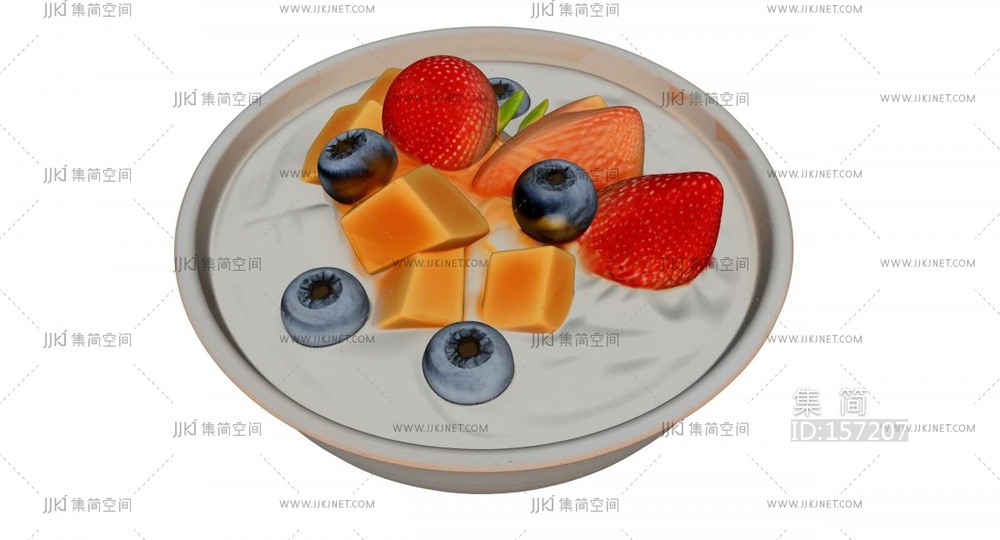 蓝莓草莓奶酪 su草图模型