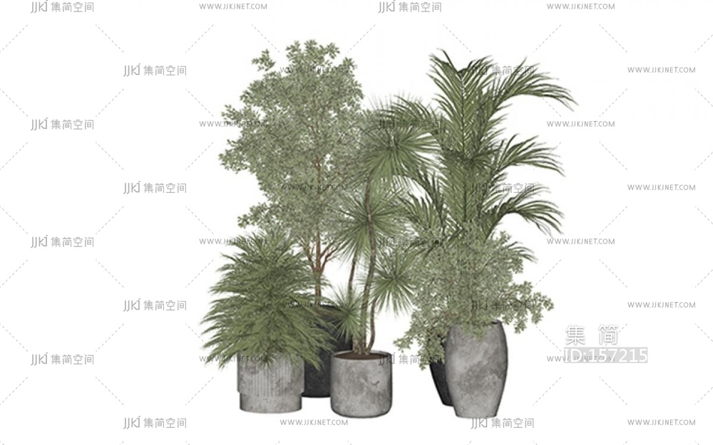 绿植盆栽SU模型