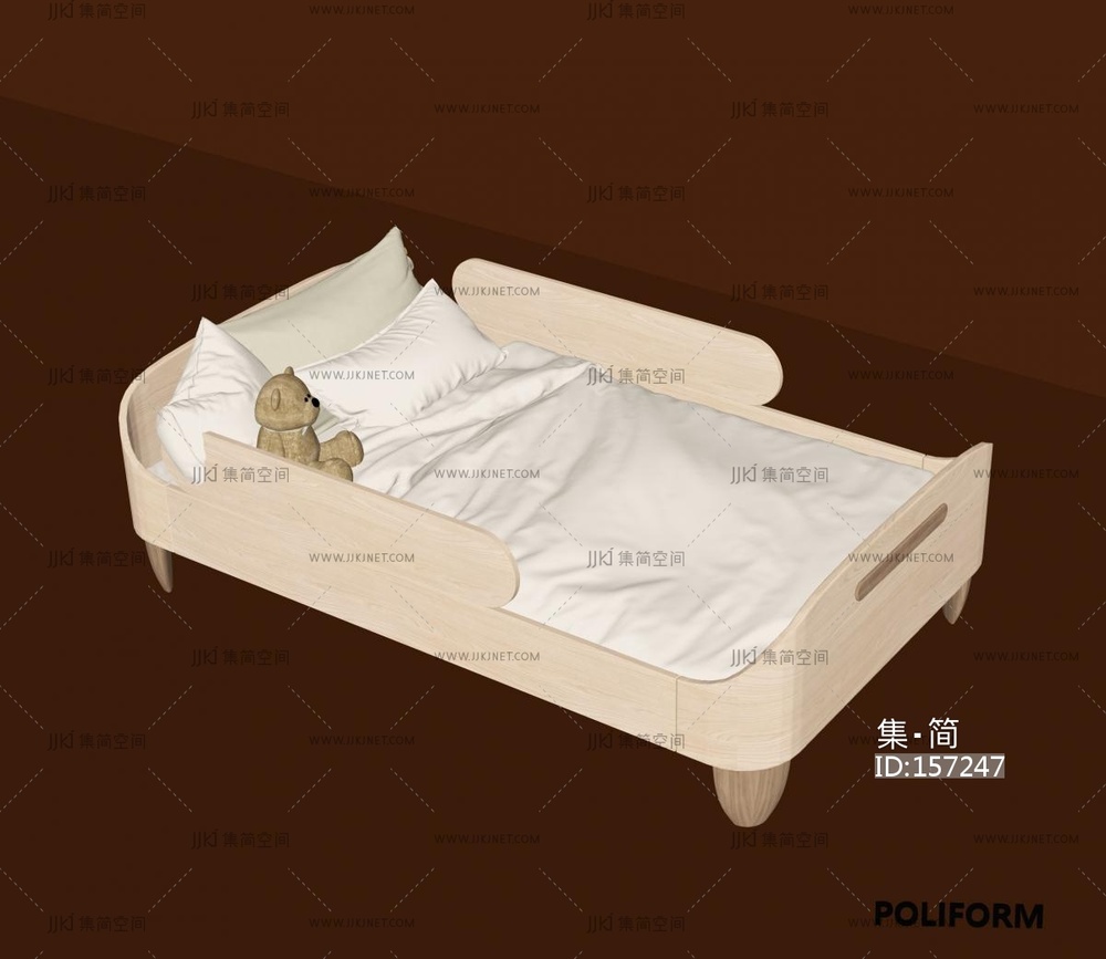 现代儿童床SU模型