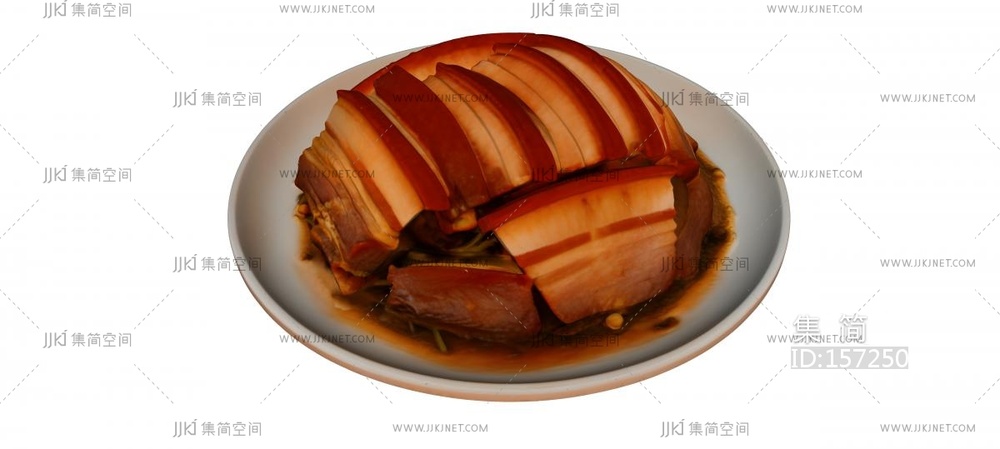 一盘秘制红烧肉 su草图模型