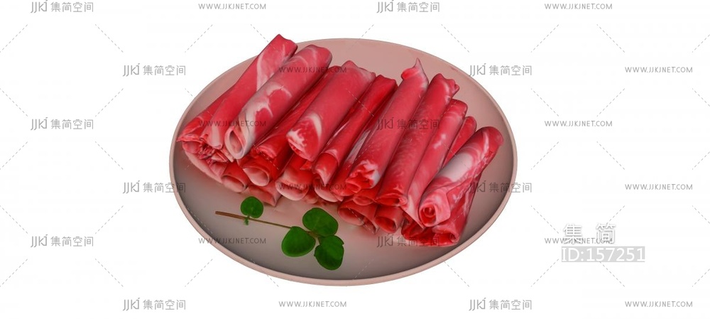 一盘羊肉卷 su草图模型