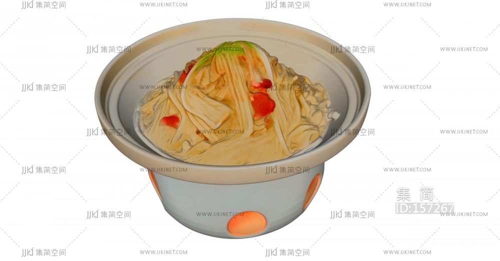 白菜酒精灯锅 su草图模型