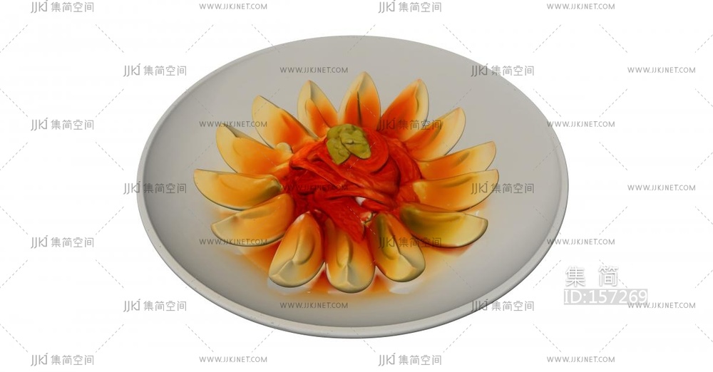 一盘凉拌变蛋 su草图模型