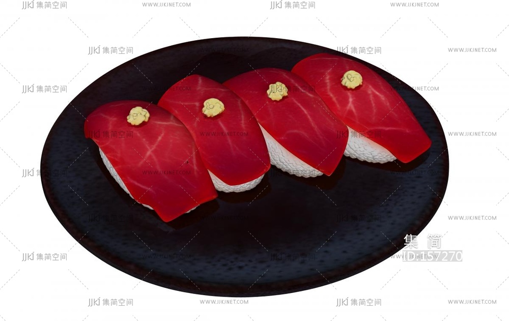 一盘生肉片 su草图模型