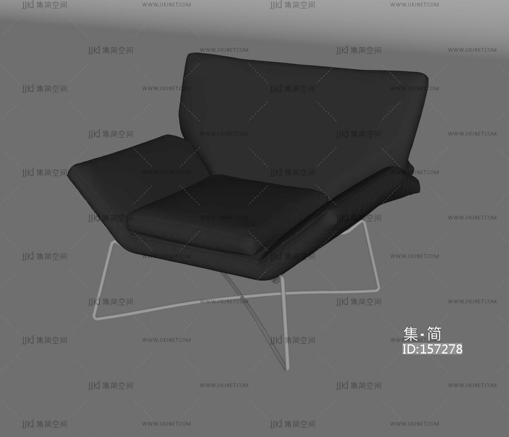 现代意式单人沙发_休闲椅SU模型