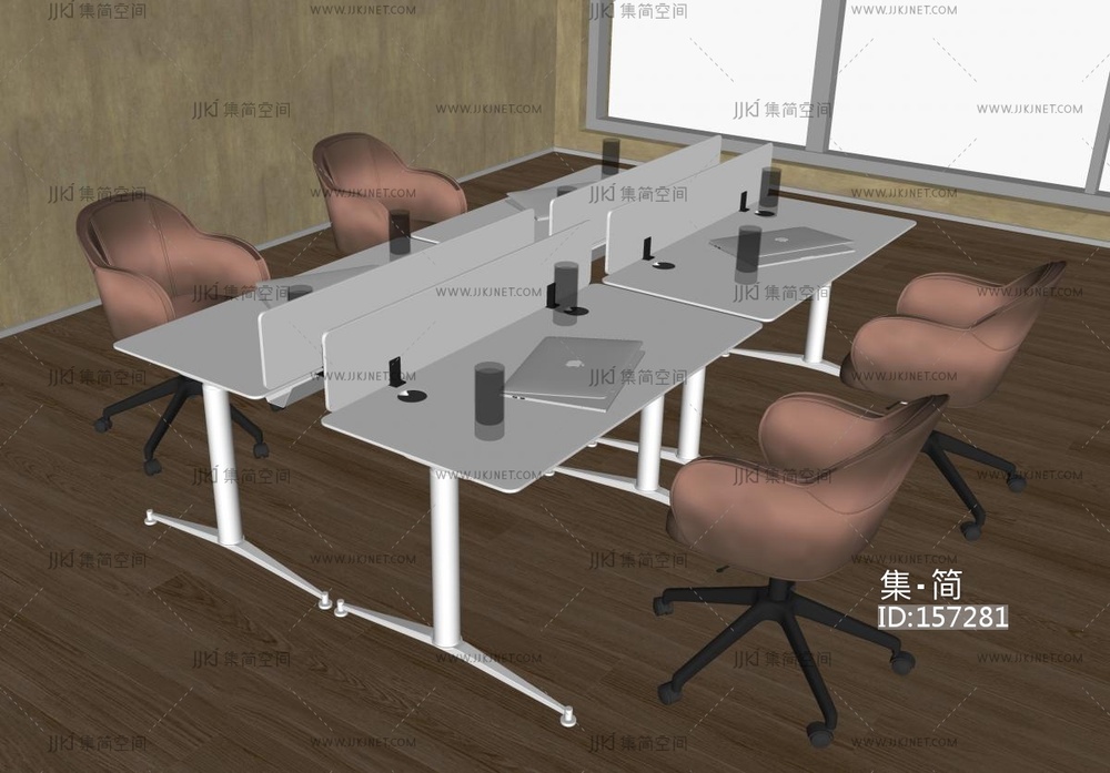 现代办公桌椅SU模型